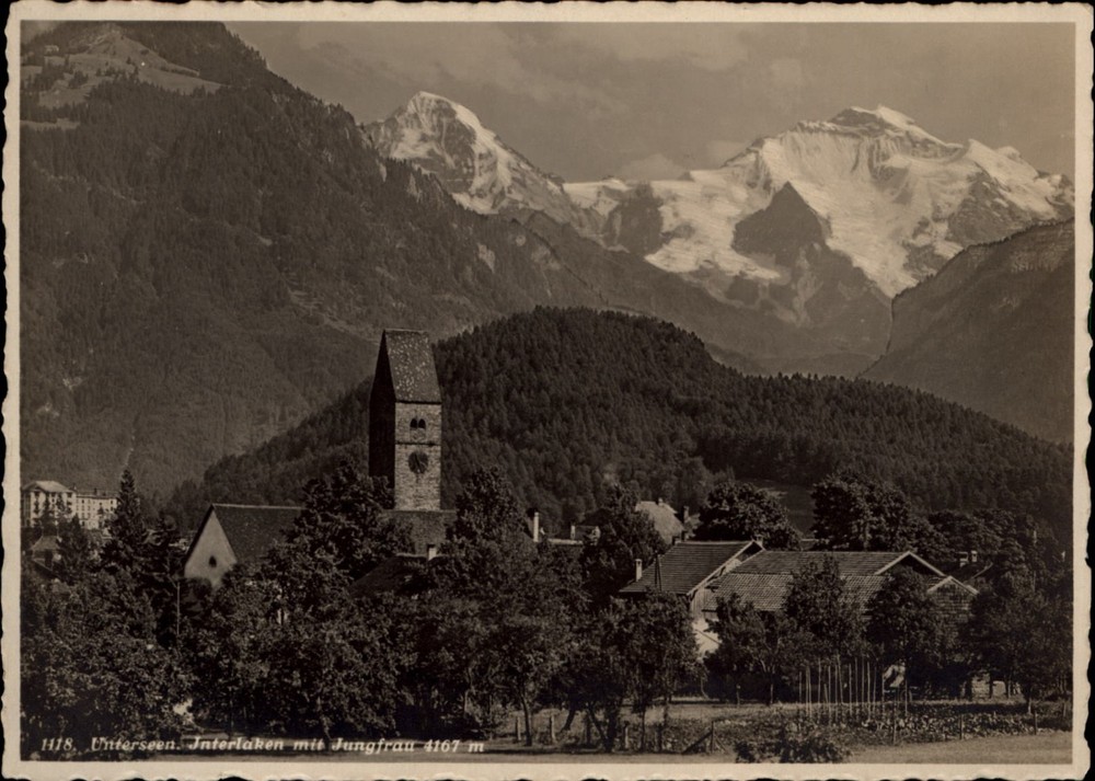 RPPC Interlaken Jungfrau Switzerland vintage postcard w227