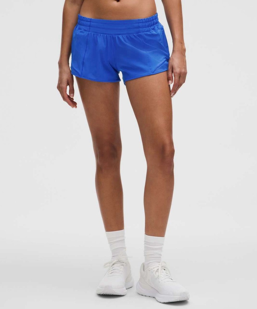 Lululemon Hotty Hot Low Rise Lined Short 2.5” Cerulean Blue Size 2