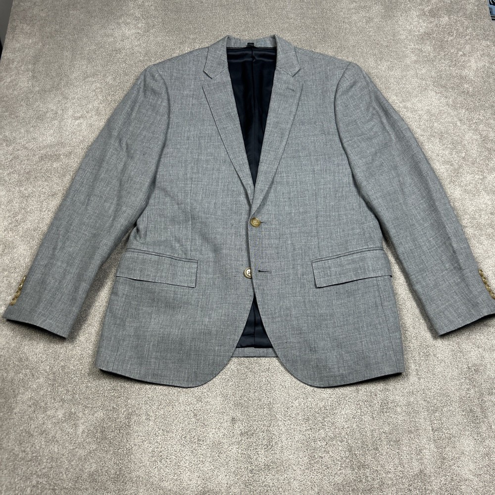 J Crew Ludlow Blazer Sport Coat Mens 38S Linen Wool Blend Gray Suit Jacket