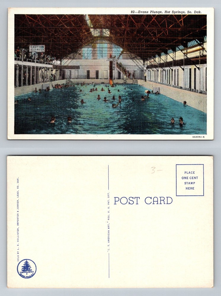 Hot Springs, SD-South Dakota, Evans Plunge Indoor Swimming Pool Vintage Postcard