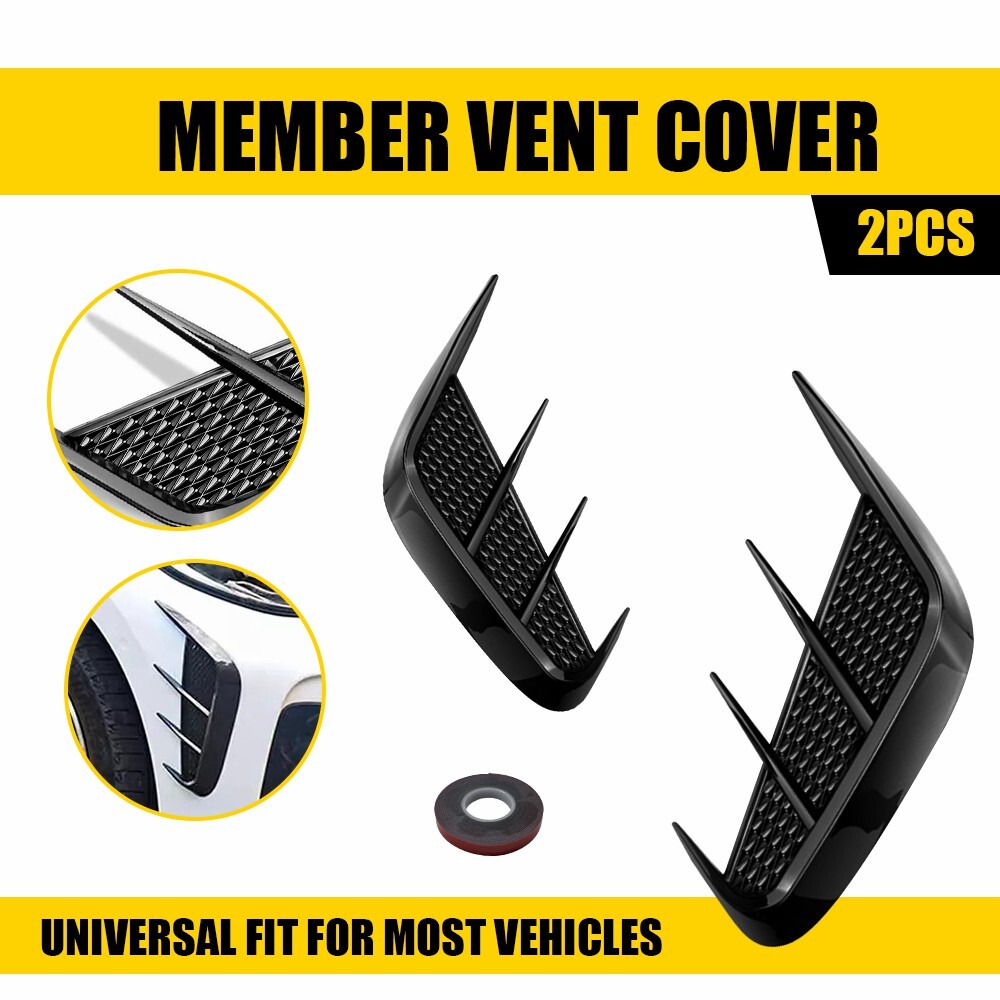 1x Black Rear Bumper Sport Side Wing Member Vent Cover Trim Car Accessories