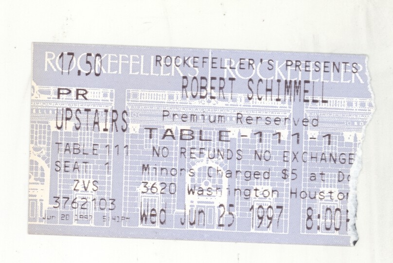 Robert Schimmell & Ralphie May 5/25/97 Houston TX Concert Rare Ticket Stub