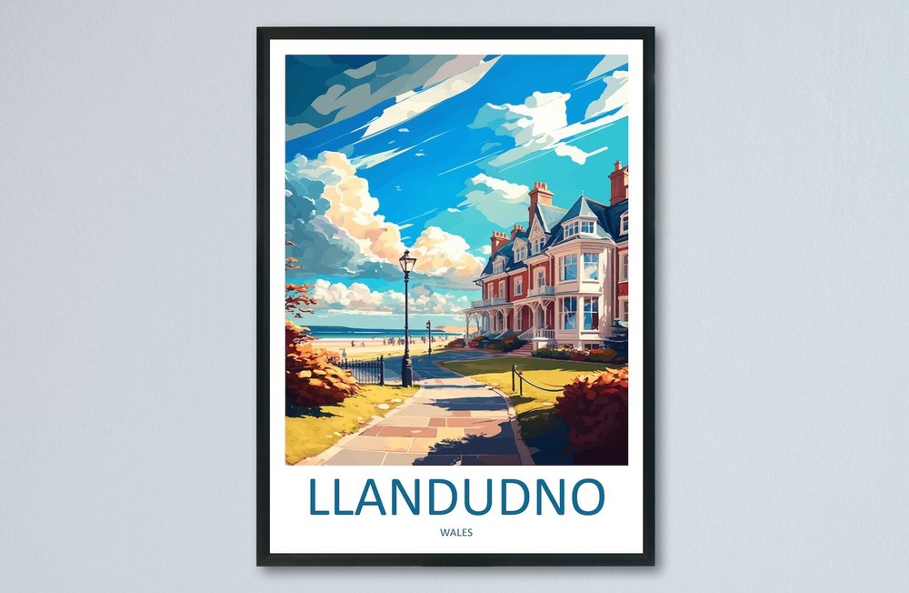 Llandudno Travel Print Wall Art Llandudno Wall Hanging Home Dcor Llandudno Gift