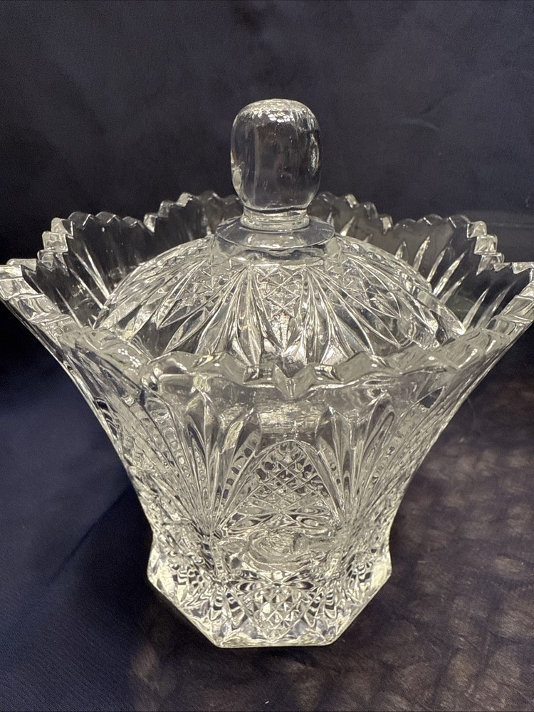 Mikasa Studio Nova Country Flair Crystal Sugar Bowl / Jam Jar W/ Lid