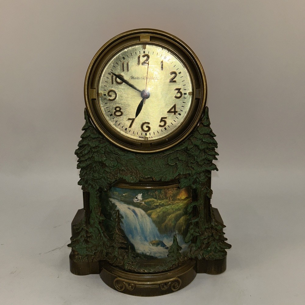 Vintage Mastercrafters Waterfall Lighted Animation Table Clock.