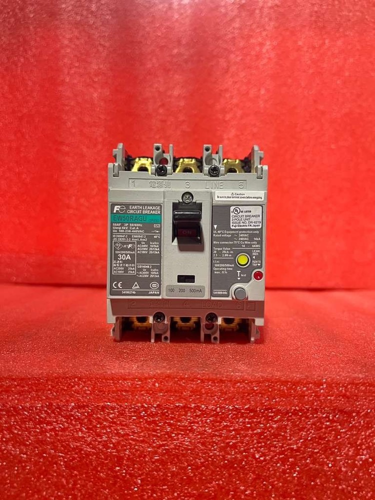 Fuji Electric EW50RAGU-3P030 Earth Leakage 3-Pole 30A Circuit Breaker 6kV Uimp