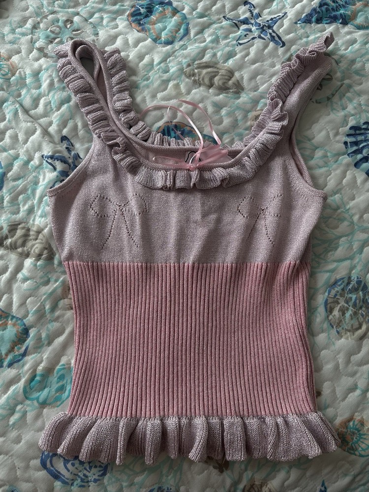 Marc Jacob’s Sandy Liang Pointelle bow top 2024