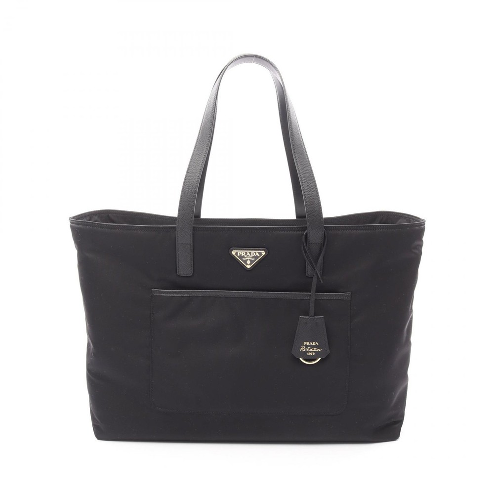 PRADA Re-Edition 1978 Tessuto + Saffiano Tote Bag Nylon Leather Black NEW