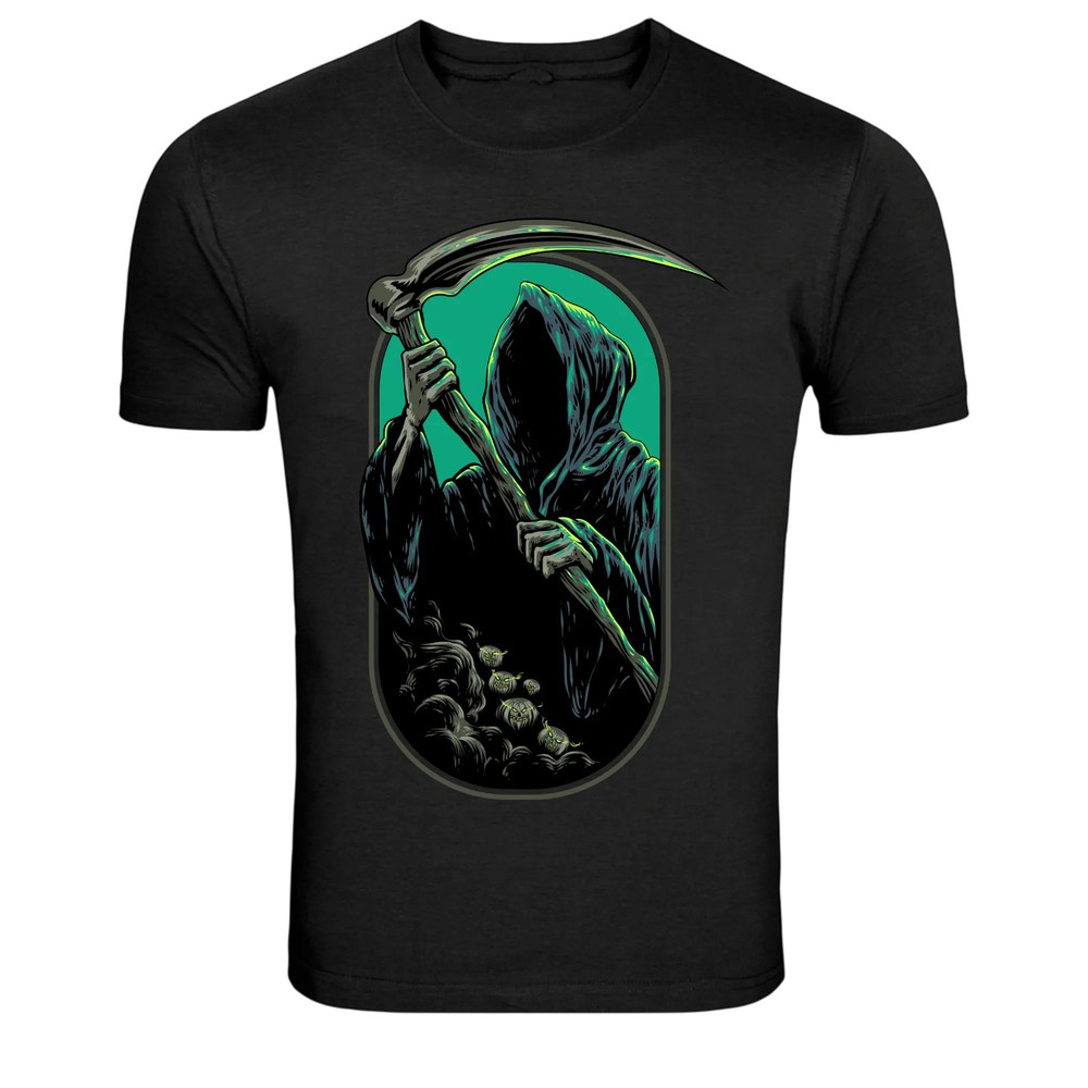 Dark Reaper Scythe Hooded Grim Graphic T-Shirt