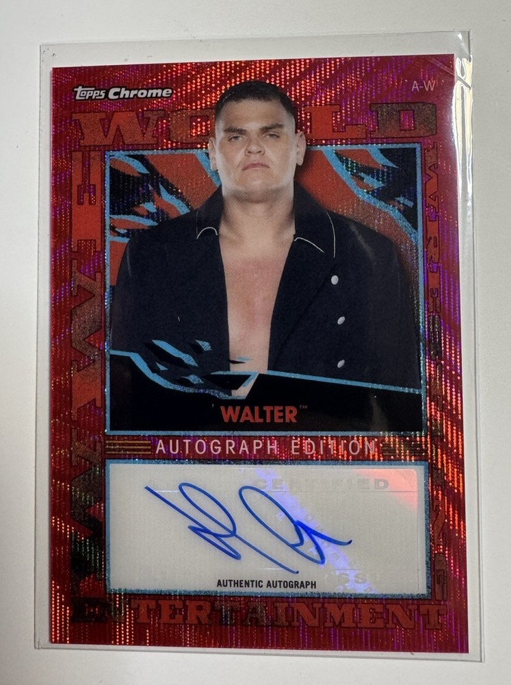 2021 WWE Walter Gunther Topps Chrome Slam Attax Red Autograph 1/5 Rookie Auto