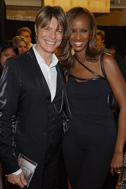 David Bowie and Iman at 2002 VH1 Vogue Fashion Awards Backstage an- Old Photo 1