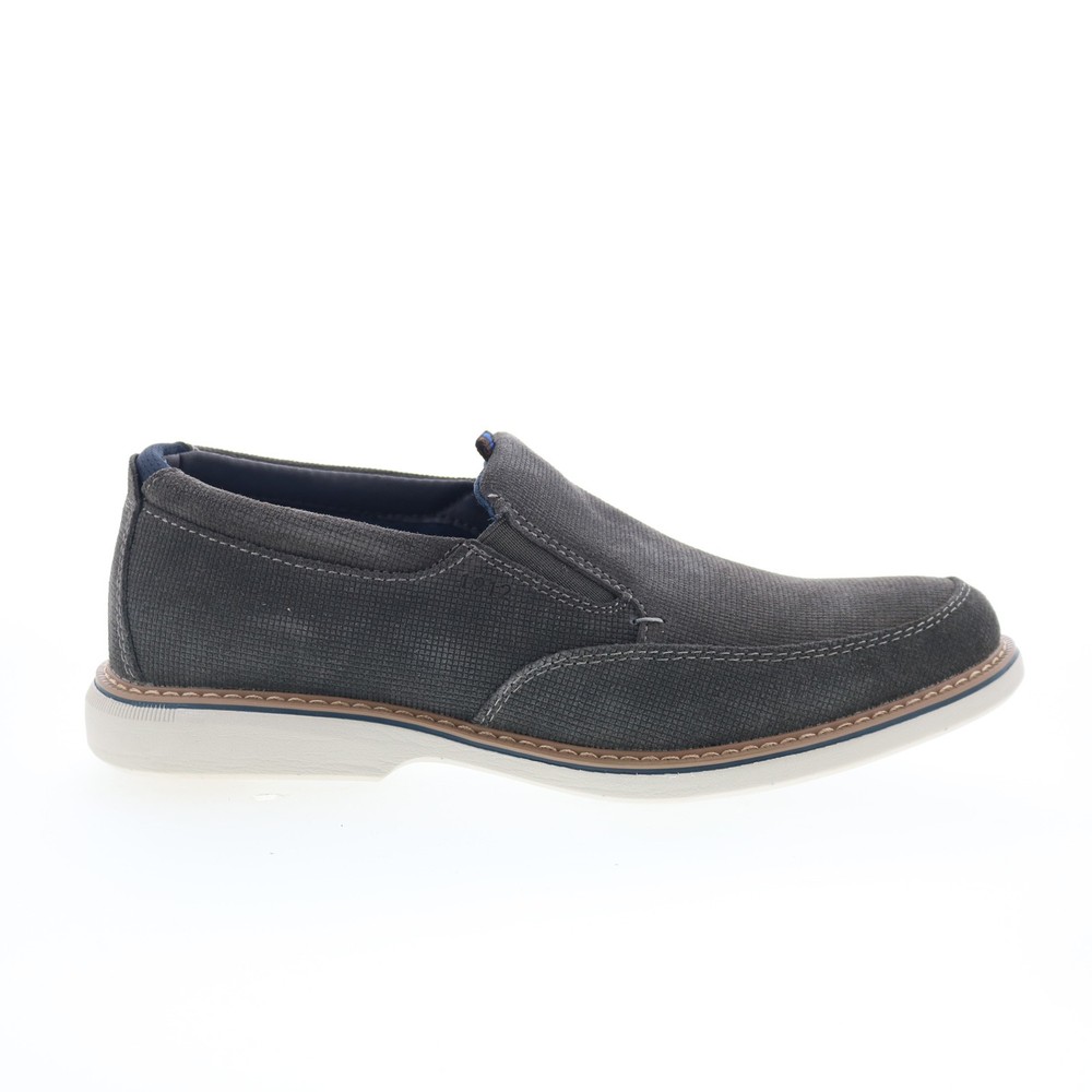 Nunn Bush Otto Moc Toe Slip On Mens Gray Wide Loafers Casual Shoes