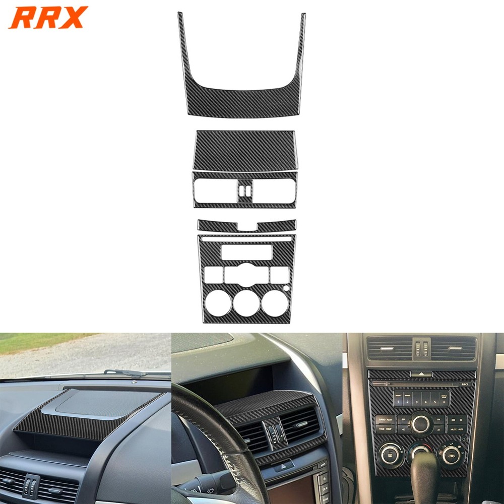 6Pcs Real Carbon Fiber Center Console AC CD Panel Cover For Pontiac G8 2008-2009