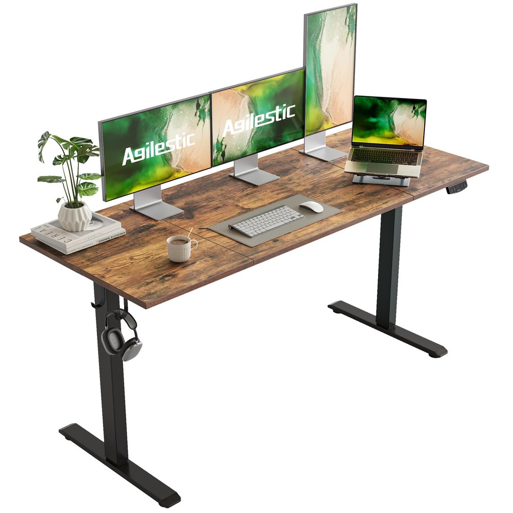 Electric Standing Desk, Large 63 x 24 Inches Height Adjustable Desk, Sit Stan...