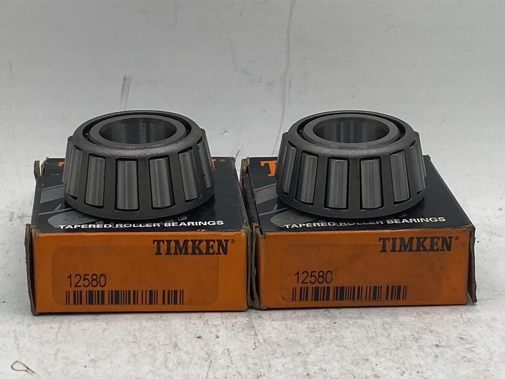2 Timken 12580 Tapered Roller Bearings, 0.8125