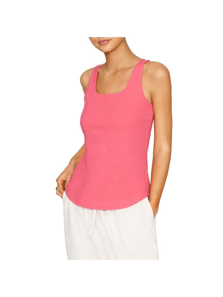 B NUEVA YORK Mujer Rosa Ajustado Estante Incorporado Sujetador Sin Mangas Camiseta sin Mangas M