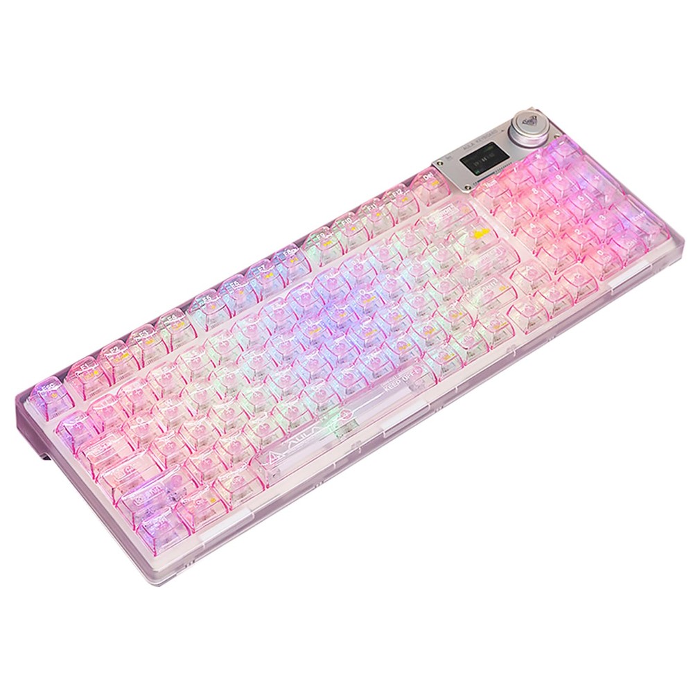 F98Pro 95-Key Hot-Swappable Mechanical Keyboard with Transparent Keycaps and BT5.0