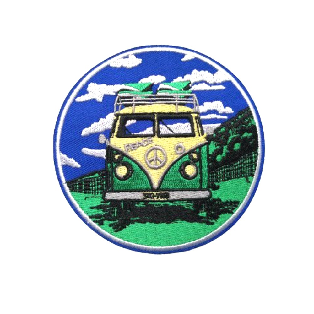 Peace Van 70s hippie retro boho weed love applique iron-on embroidered patch