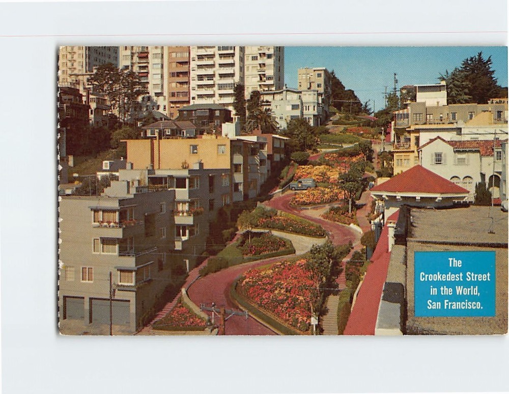 Postcard Lombard Street San Francisco California USA
