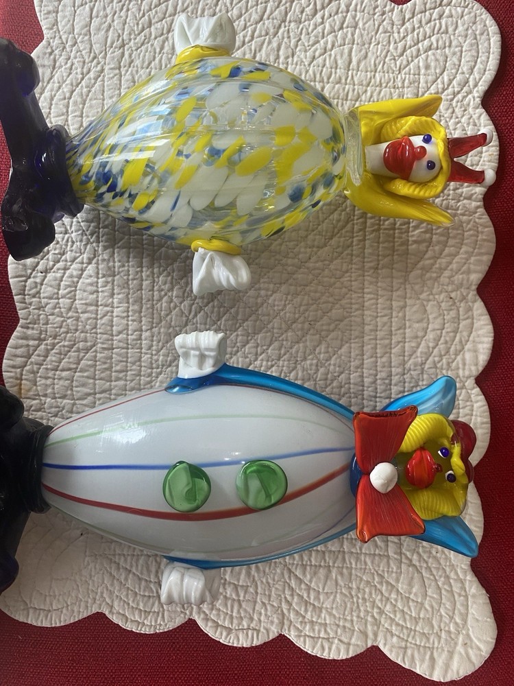 Murano Art Glass Clown Figurine 11.5 Inches Handcrafted