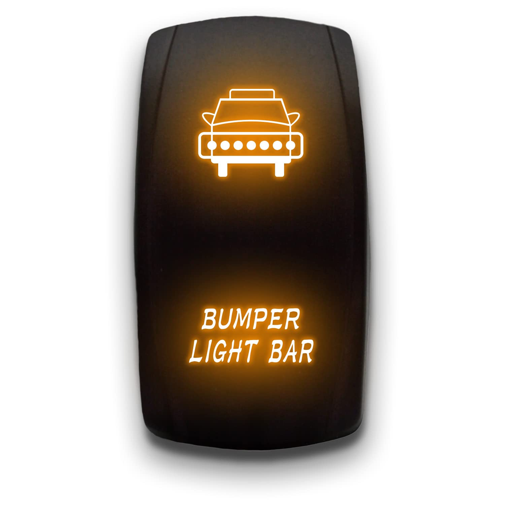 Bumper Light BAR - Orange - Laser Etched Toggle Switch 20A 12V - Vertical Rocker