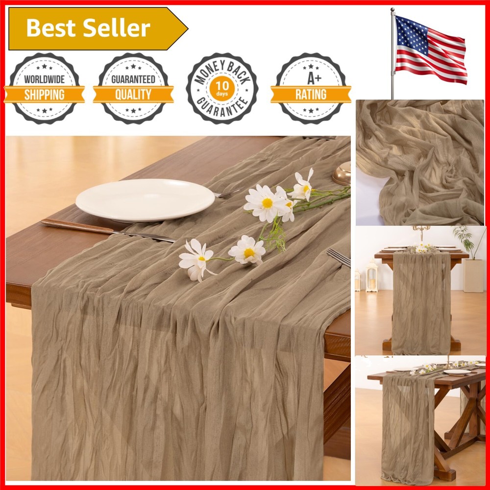 Elegant 10FT Nude Table Runner for Weddings Showers and Celebrations