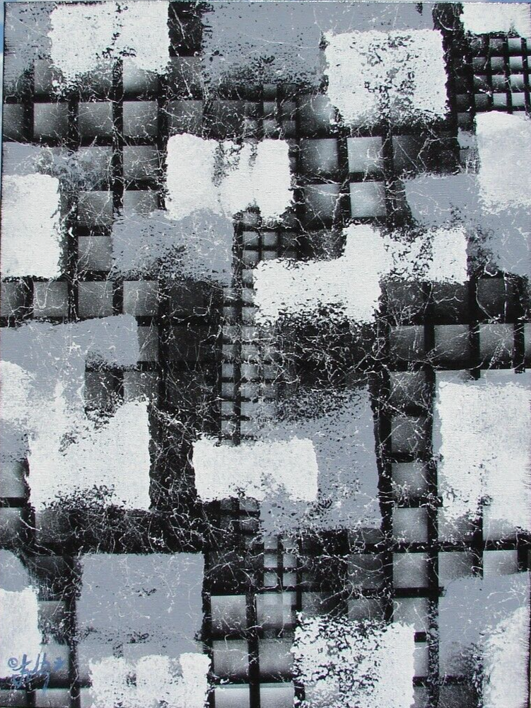 Modernist ABSTRACT PAINTING Expressionist MODERN Art ASSEMBLAGE FOLTZ