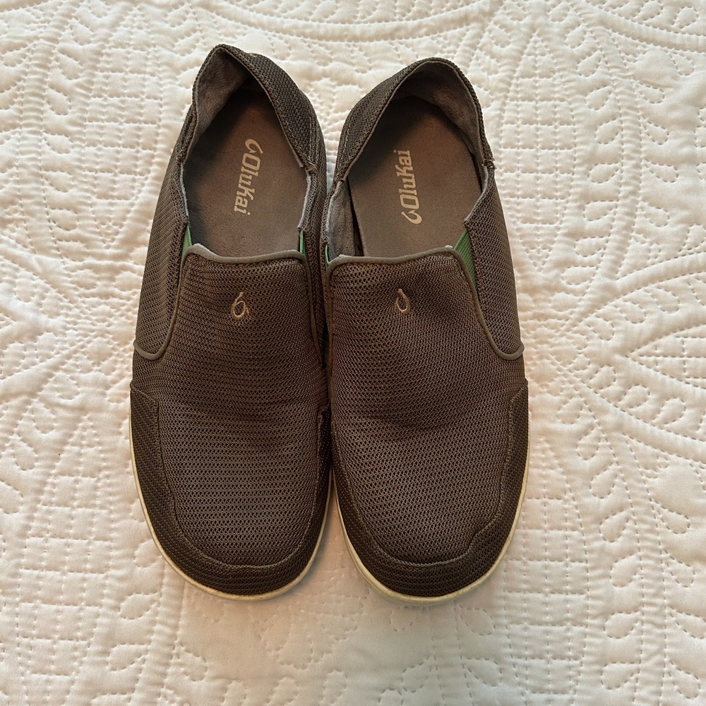 OluKai Mens Nohea Mesh Slip On Shoes Loafers Mocs Boat Deck Casual Size 10