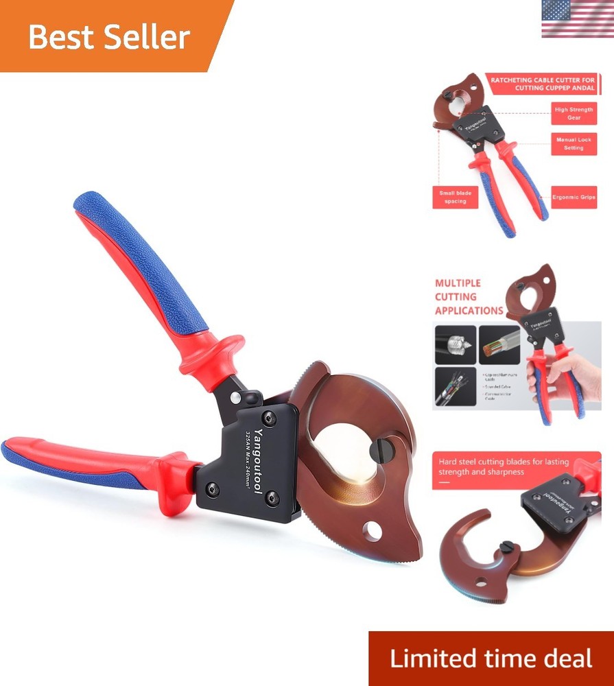 Ergonomic Ratchet Cable Cutter - 240mm² Capacity for Copper & Aluminum Wires