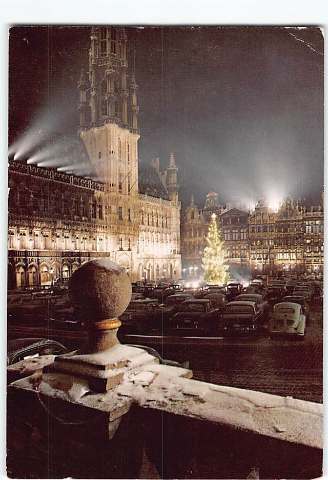Postcard Market Place Brussels Belgium