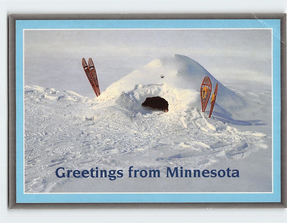 Postcard Quinzhee Greetings from Minnesota USA