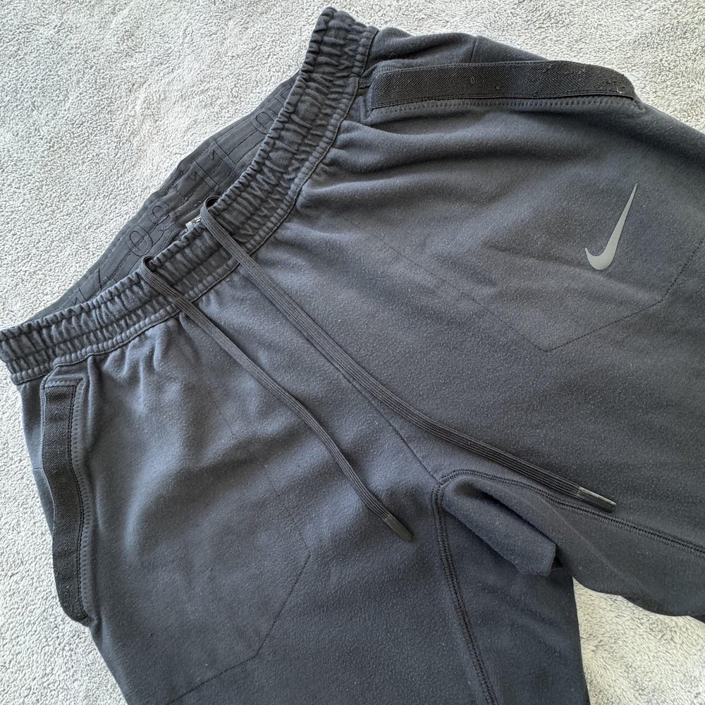 Nike Jogger Pants Mens M Black Fleece Drawstring Zip Pocket Tapered BV4452-010