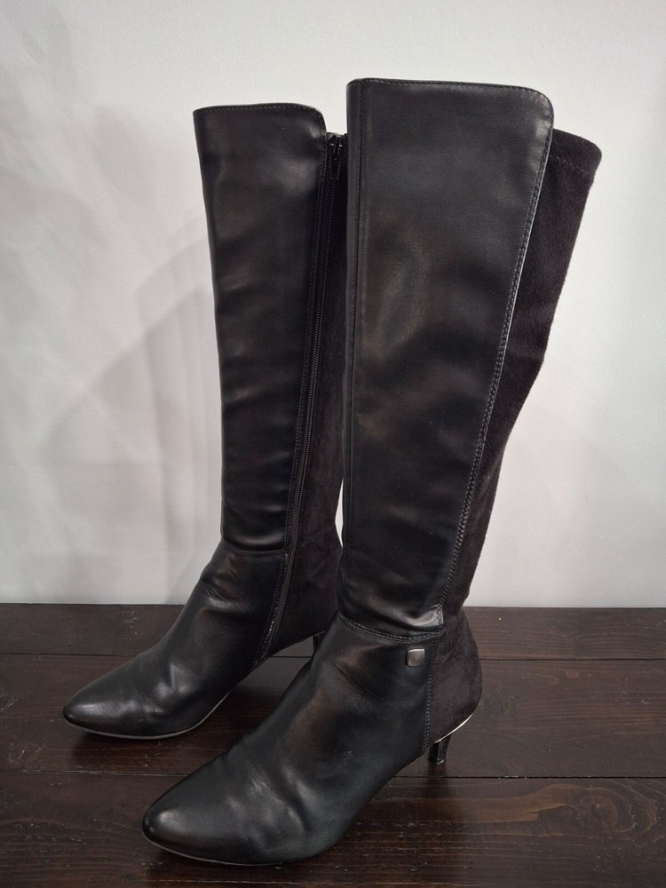 Alfani Women's Black Step 'N Flex Hakuu Dress Boots/Pre-owned, Sz. 8M