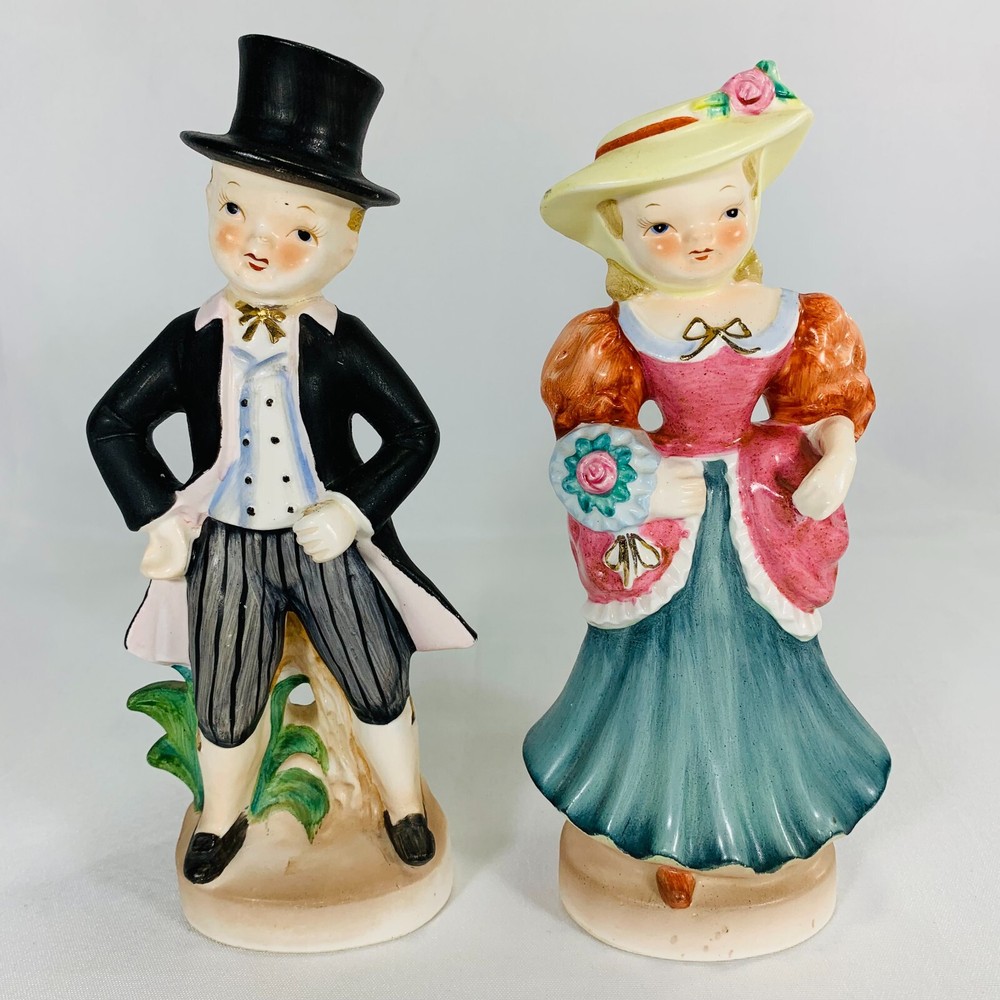 MCM Japan Ceramic English Girl and Boy Figurines Set of 2
