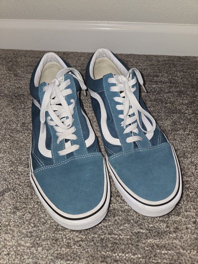 VANS Old Skool Canvas Lace-Up Sneakers Teal/White Men’s US 12