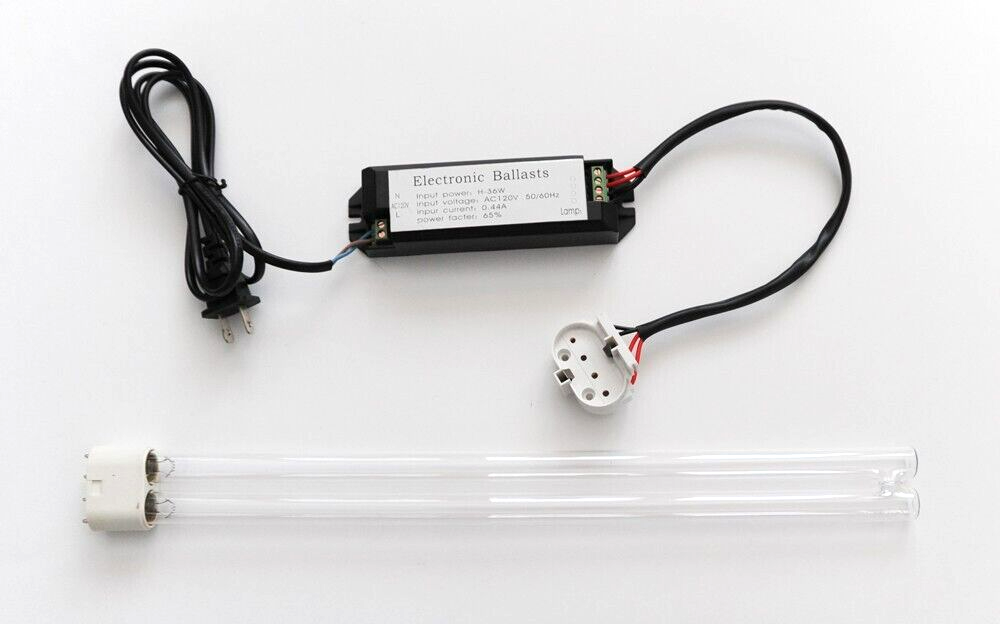 36W UV-C 254nm 2G11 Base Bulb Lamp with 120V AC Ballast-image