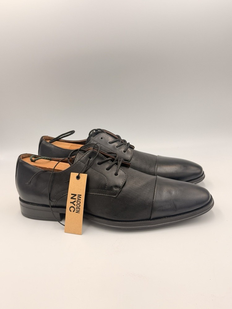 Florsheim Jackson Mens 10.5 M Black Leather Cap Toe Oxford Dress Shoes 11924