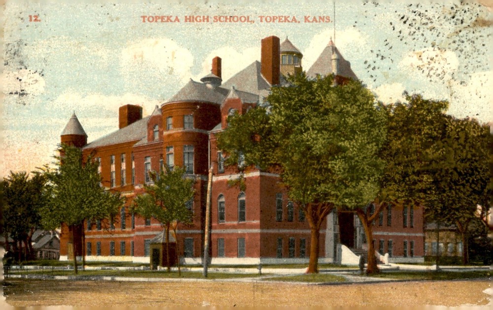 Topeka High School, Topeka, Kansas, 1915 Postcard