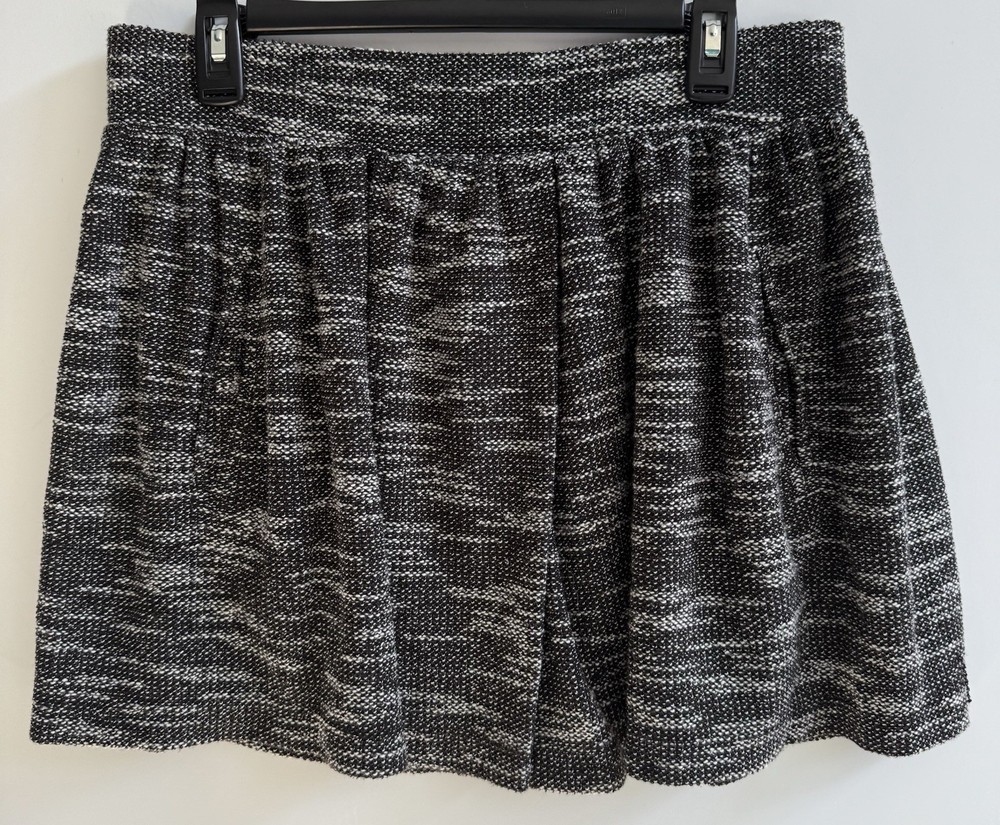 Free People Women’s L Black White Holly Go Lightly Marled Knit Skirt Soft
