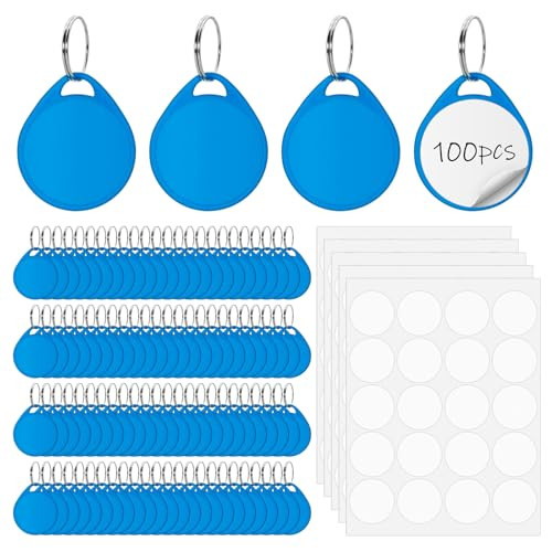 100 Pcs Rack Key Tags with Label 1.5 Inch Reusable Round Plastic Tags with
