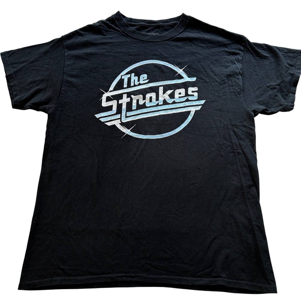 The Strokes Band Graphic T-Shirt Black Mens Large Short Sleeve Y2K Garage Rock