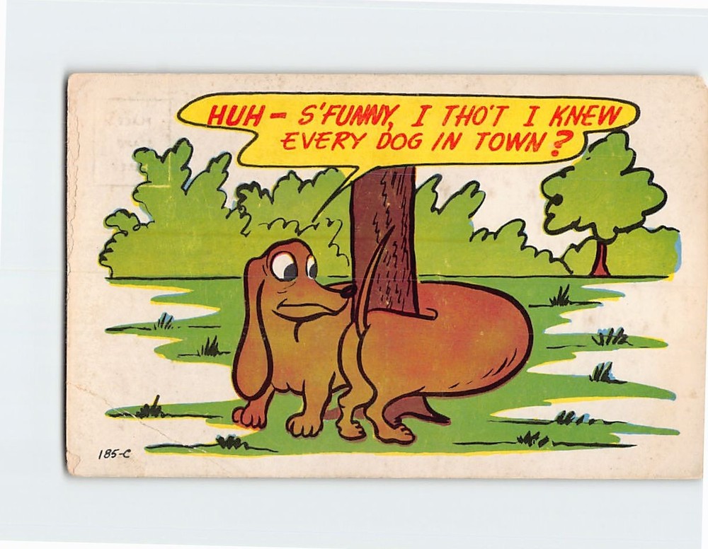 Postcard Dachshund Dog Comic Joke/Humor Art Print