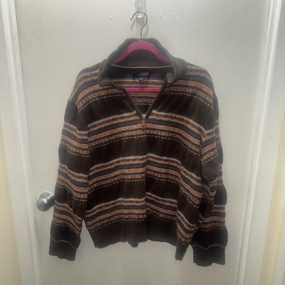 Tommy Hilfiger Men's Wool Blend Pullover Sweater 1/4 Zip Size XXL