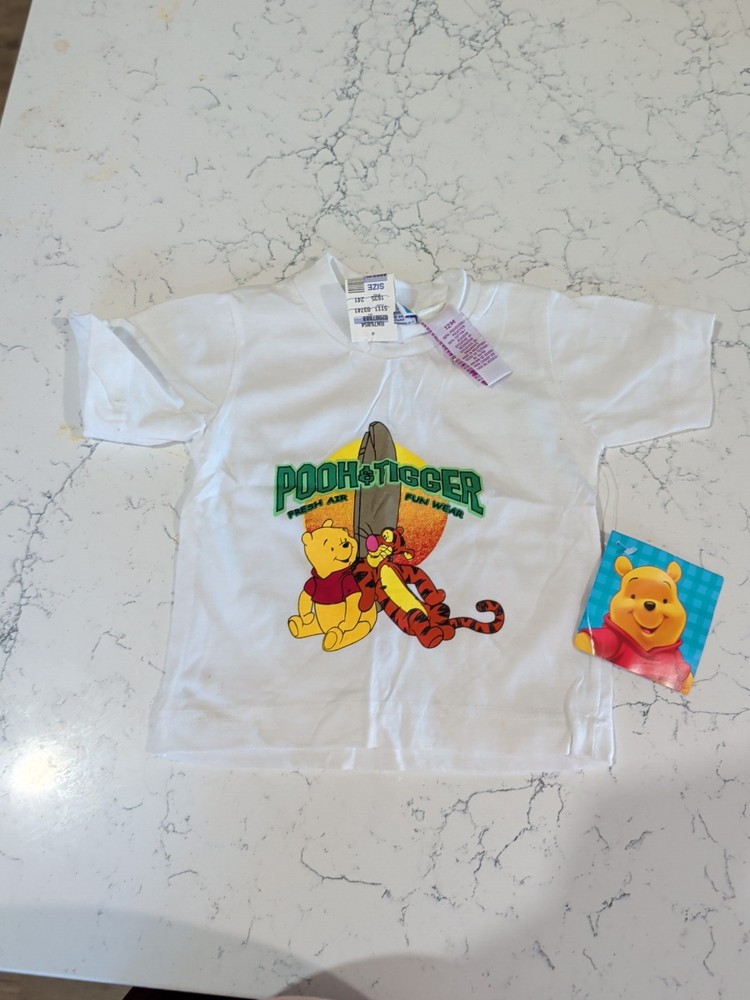 Vintage Y2K Disney t Shirt Pooh & Tigger Rare  Toddler 12 M New Tags Surf