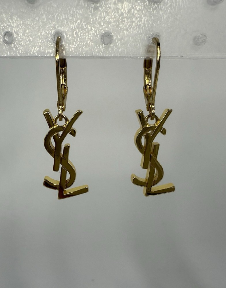 YSL Gold Handmade Zipper Charm Earrings Luxury Fashion Jewelry