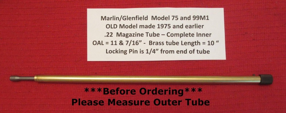 Marlin Model 75 & 99 M1 .22 Inner Magazine Tube for Pre 1975 Rifles Part 507122