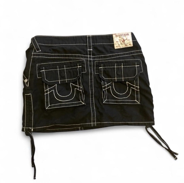 Woman True Religion Mini Skirt Black And White Y2K