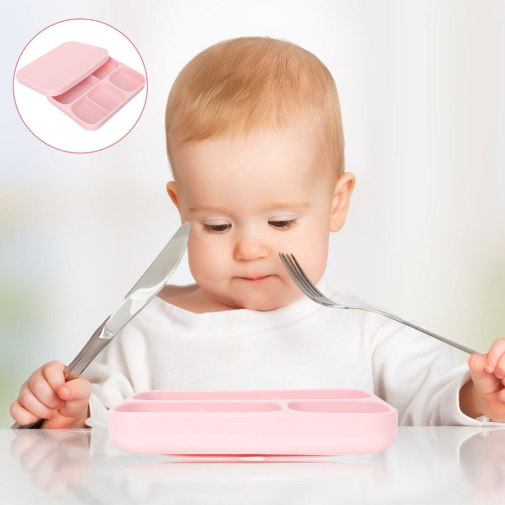Silicone Divided Plate for Babies Toddlers Snack Food Trays