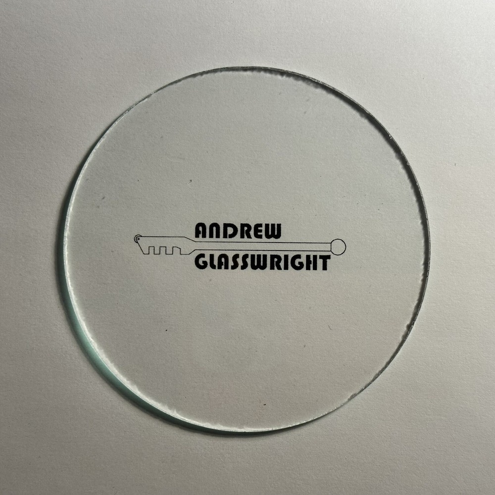 Medium Clear Glass Disk Cut to size between 2+ inch through 4 inches