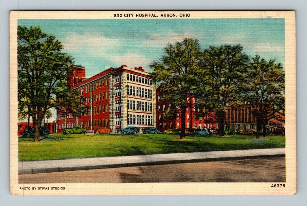Akron OH-Ohio, City Hospital Vintage Souvenir Postcard